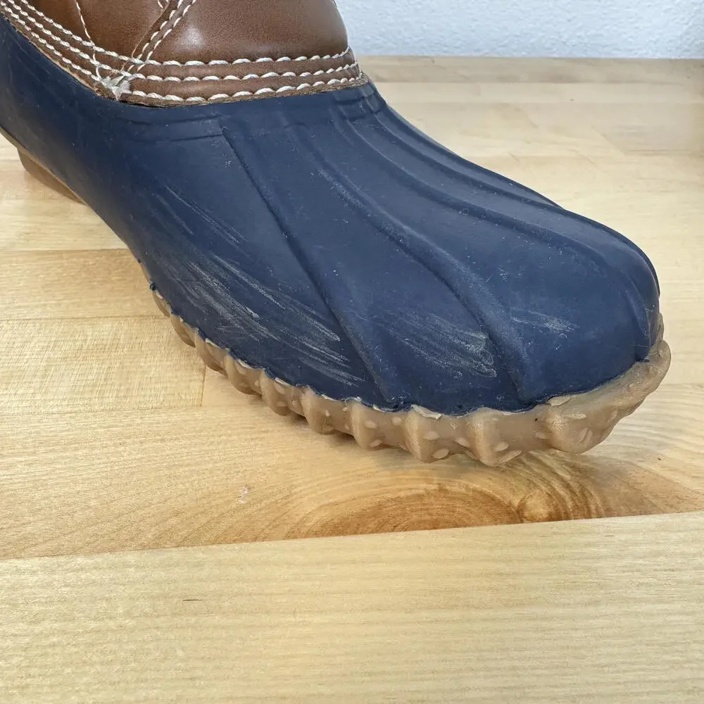 Esprit Women's Blue and‎ Brown Lace Faux Fur Lined Winter Duck Boots Size 8M